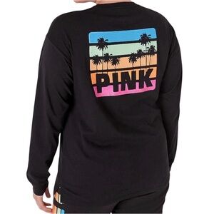 VS PINK Rainbow Palm Shine Campus Long Sleeve Tee!